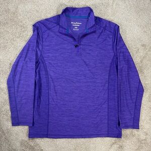 Tommy Bahama IslandZone purple heathered quarter-zip pullover shirt Size M